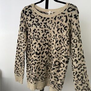 Kirra Animal Print Sweater • Beige & Black • Women’s Size XL
